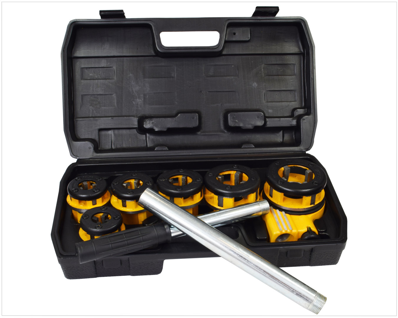 TOLSEN 9Pcs Metal Pipe Threader Set w/ 2 Extension Bars (1/4", 3/8", 1/2", 3/4", 1", 1-1/4") Model: 33011_img_4