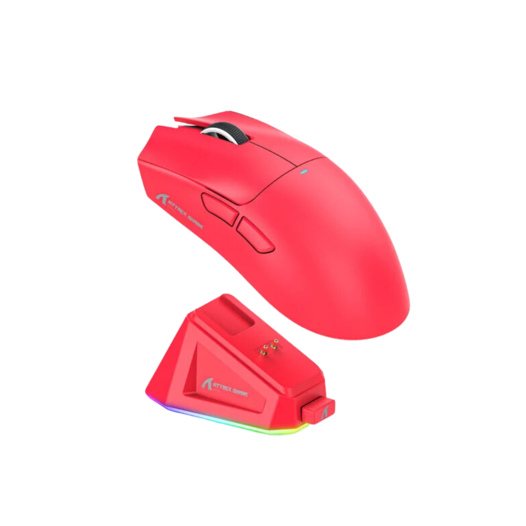 (Sold Out) Attack Shark X11 63g PAW3311 22000DPI Tri-Mode Wireless Gaming Mouse with RGB Charging DOCK Red (Stock out)_img_0