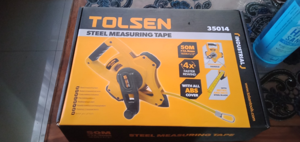 Tolsen 165ft Steel Measuring Tape (50 Meter) Metric and Inch Model: 35014_img_1