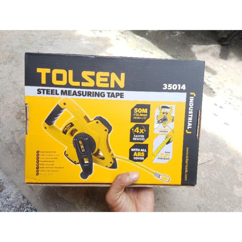 Tolsen 165ft Steel Measuring Tape (50 Meter) Metric and Inch Model: 35014_img_2