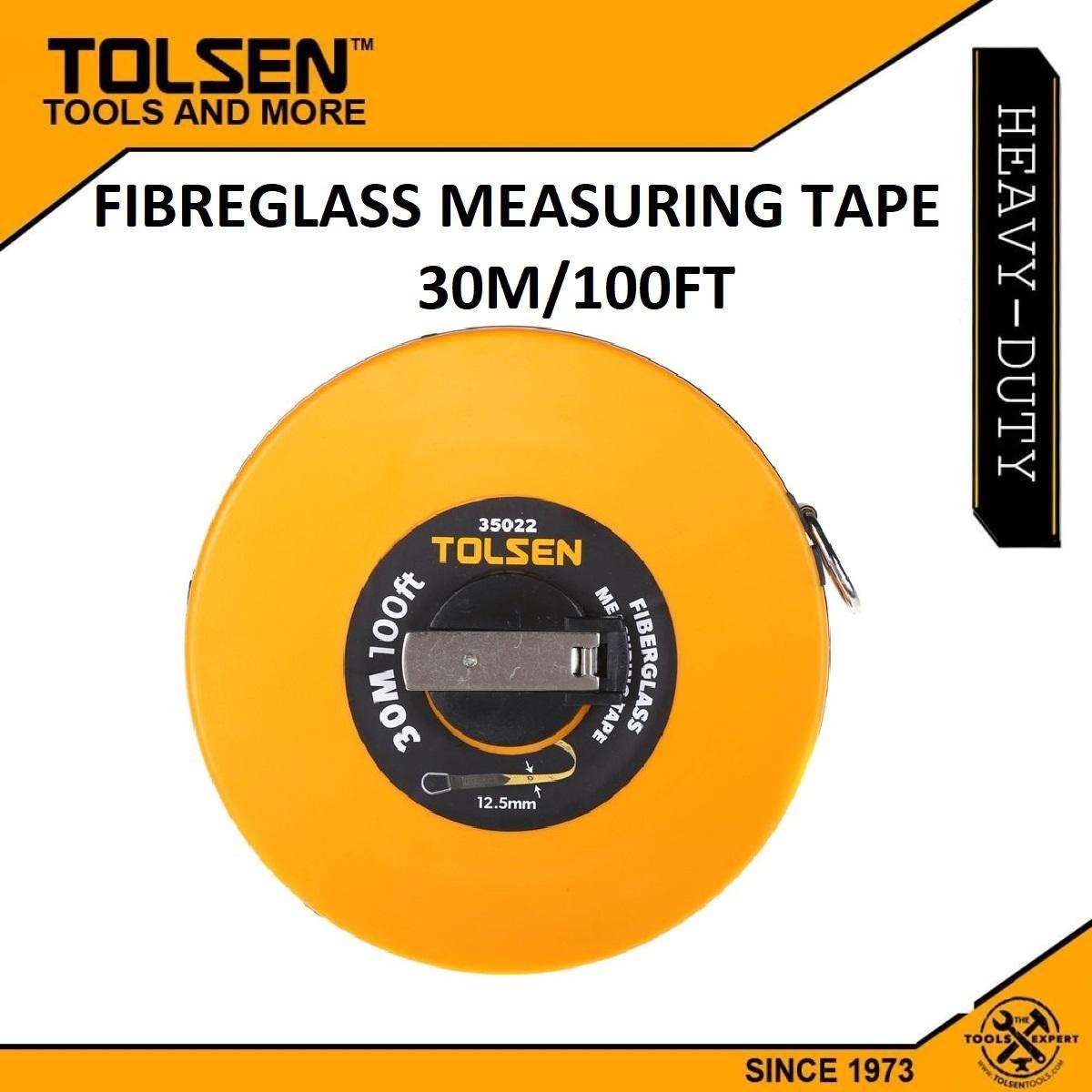 Tolsen 30M 100FT Fiberglass Measuring Tape with Metal Ring ABS Case Model: 35022_img_3