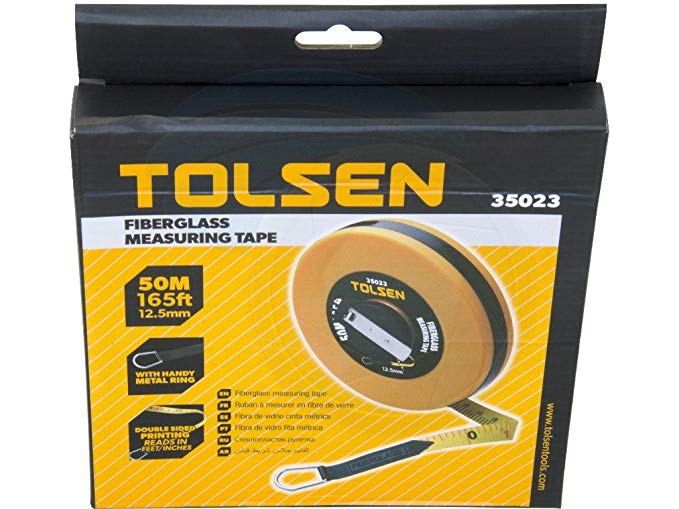 Tolsen 50M 165FT Fiberglass Measuring Tape with Metal Ring ABS Case Model: 35023_img_2