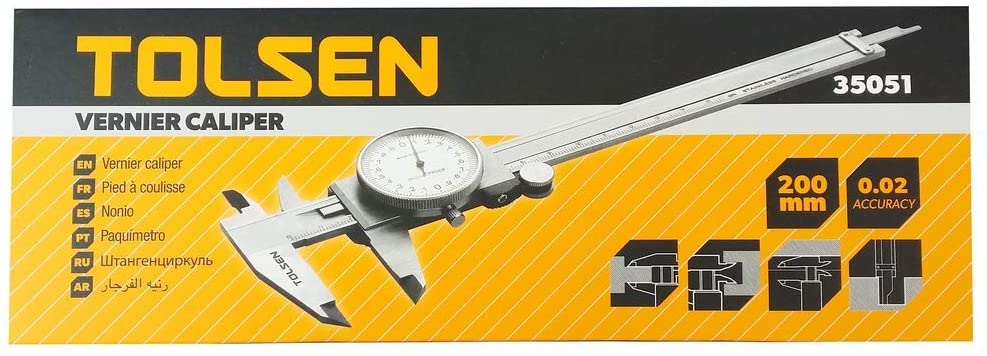 TOLSEN 8" Vernier Caliper Dial Type  Analogue Gauge (0-200mm) Model: 35051