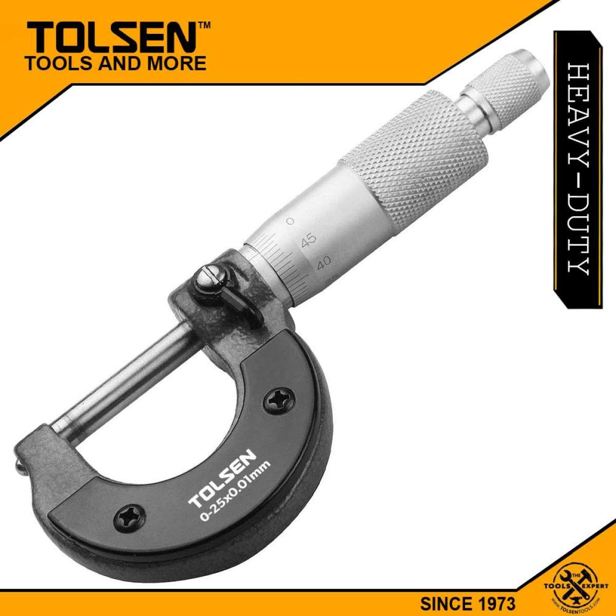 TOLSEN Micrometer Machinist Measuring w/ Case (0-25mm) 35055_img_1
