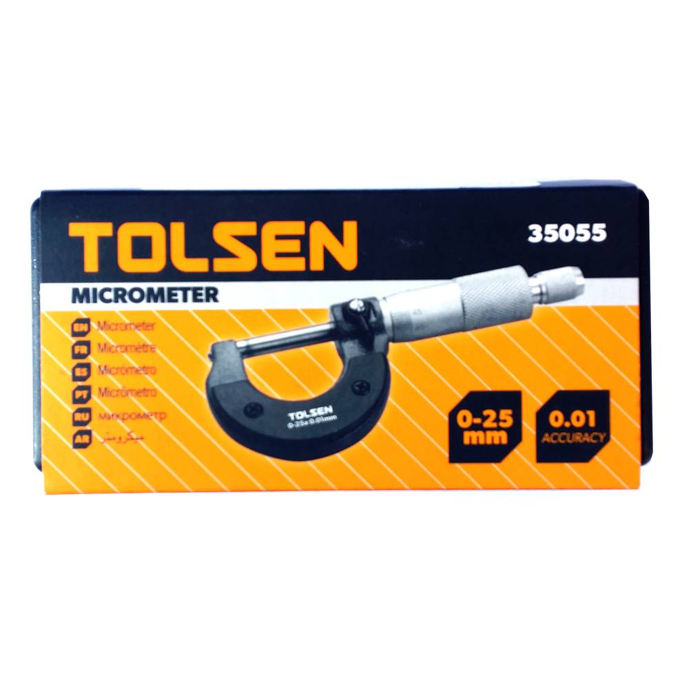 TOLSEN Micrometer Machinist Measuring w/ Case (0-25mm) 35055_img_5