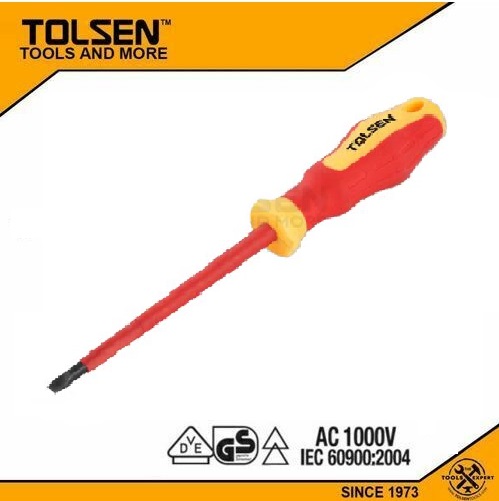 Tolsen VDE Flat Screwdriver (4.0x100mm) 1000V,  Model: 38001_img_8