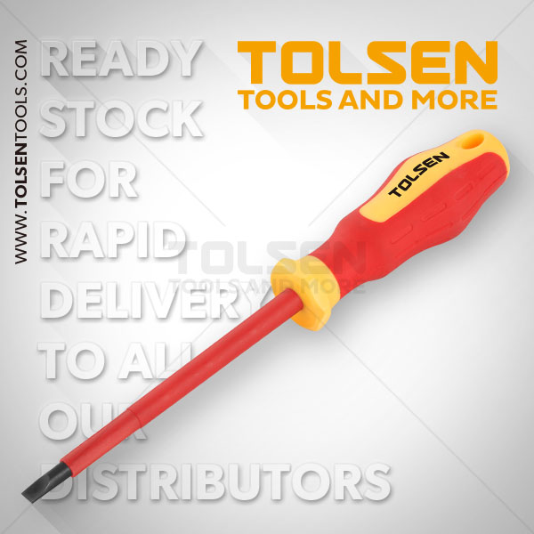 Tolsen VDE Flat Screwdriver CrV 1000V VDE Certification (5.5x125mm) Model: 38002_img_1