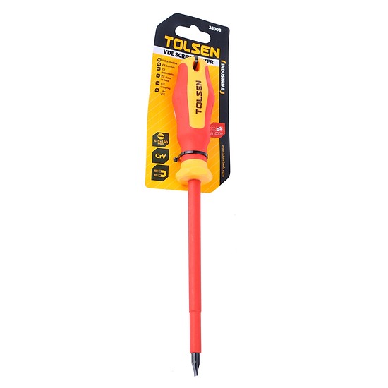 Tolsen VDE Flat Screwdriver (6.5mm x 150 mm) Model: 38003_img_2