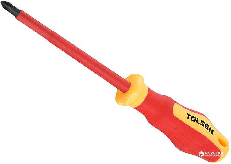 Tolsen VDE Insulated Star Screwdriver (PH2 x 100 mm) Model: 38007_img_7