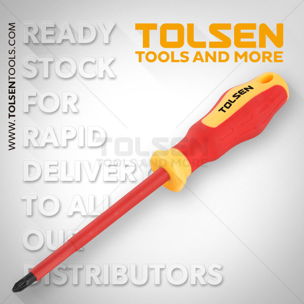 Tolsen VDE Insulated Star Screwdriver (PZ2 x 100 mm) Model: 38011_img_1