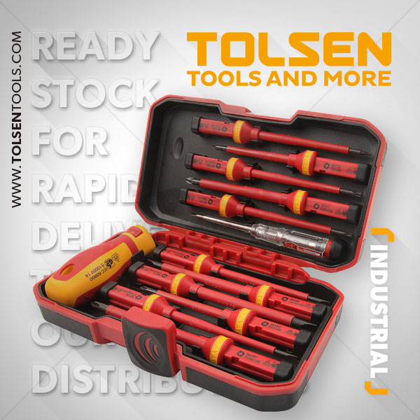 Tolsen 13pcs Interchangeable VDE 1000V Power Insulated Screwdriver Set  Model: 38016_img_1