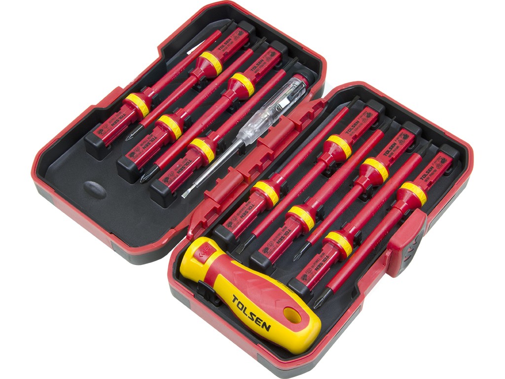 Tolsen 13pcs Interchangeable VDE 1000V Power Insulated Screwdriver Set  Model: 38016_img_2