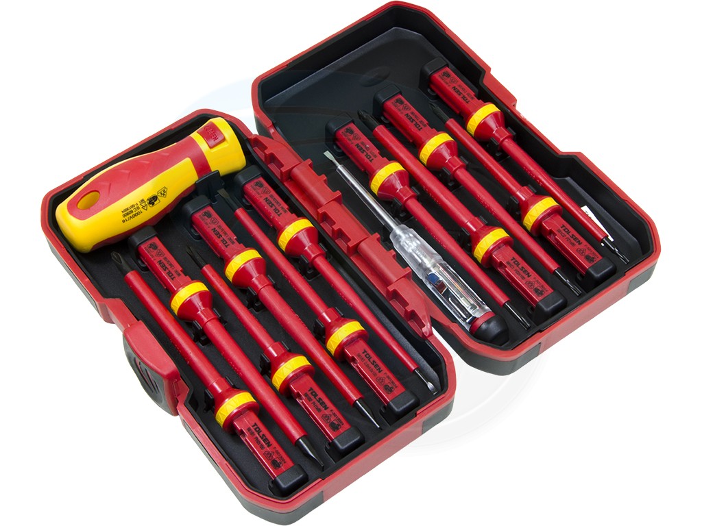 Tolsen 13pcs Interchangeable VDE 1000V Power Insulated Screwdriver Set  Model: 38016_img_3