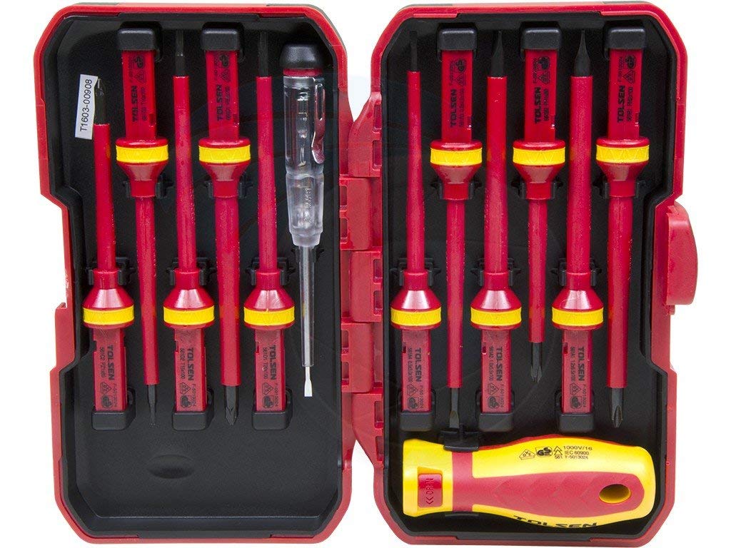 Tolsen 13pcs Interchangeable VDE 1000V Power Insulated Screwdriver Set  Model: 38016_img_4