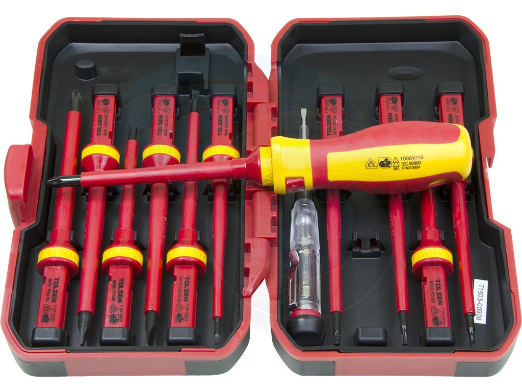 Tolsen 13pcs Interchangeable VDE 1000V Power Insulated Screwdriver Set  Model: 38016_img_6