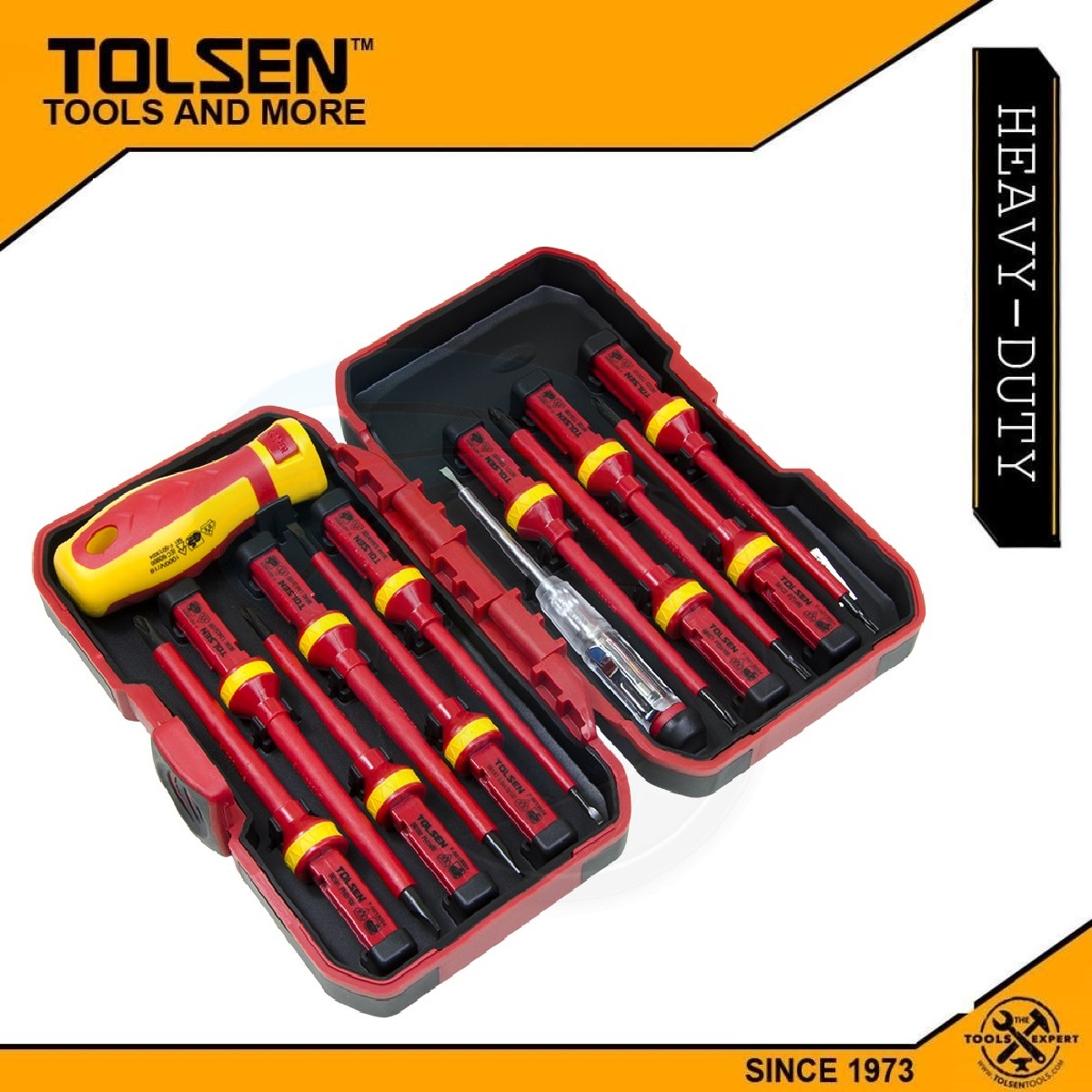 Tolsen 13pcs Interchangeable VDE 1000V Power Insulated Screwdriver Set  Model: 38016_img_9