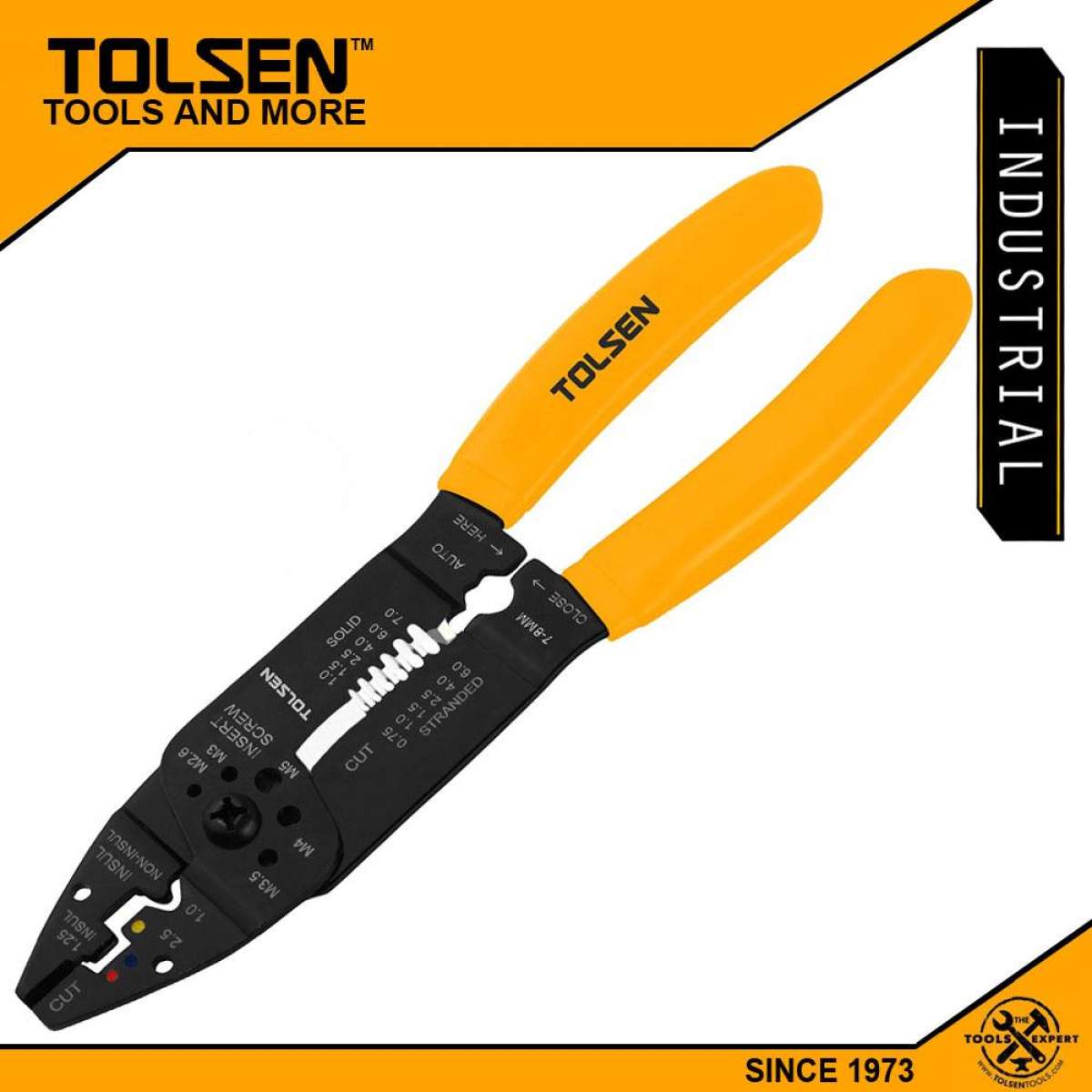 Tolsen 8.5" Wire Stripping And Crimping Pliers ( 215mm, 8.5 inch) Model: 38052_img_3