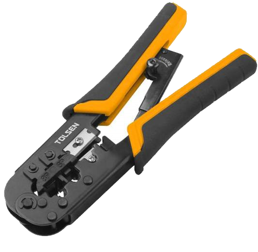 Tolsen Ratchet Modular Crimping Pliers with round cable stripper (7.3/185mm 8P/6P) Model: 38054_img_2