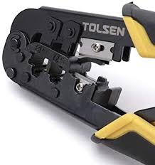 Tolsen Ratchet Modular Crimping Pliers with round cable stripper (7.3/185mm 8P/6P) Model: 38054_img_5
