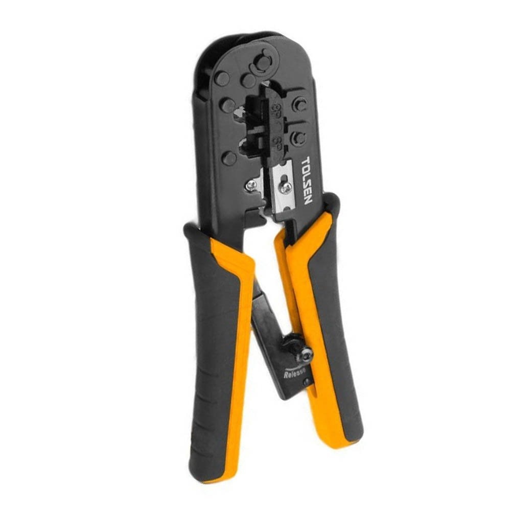 Tolsen Ratchet Modular Crimping Pliers with round cable stripper (7.3/185mm 8P/6P) Model: 38054_img_6