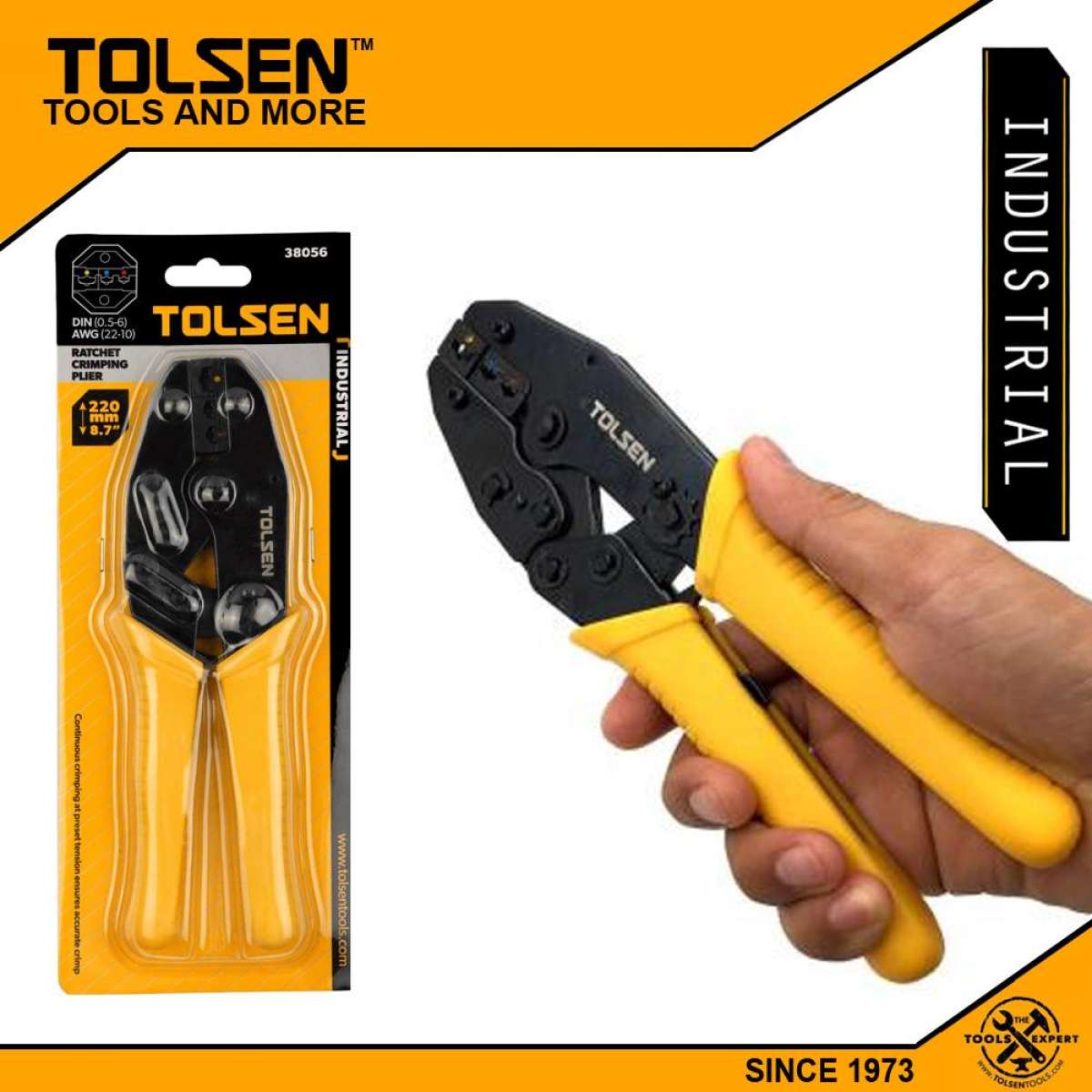Tolsen 8.7" Rachet Crimping Plier (8.7 Inch or 220mm) Model: 38056_img_5