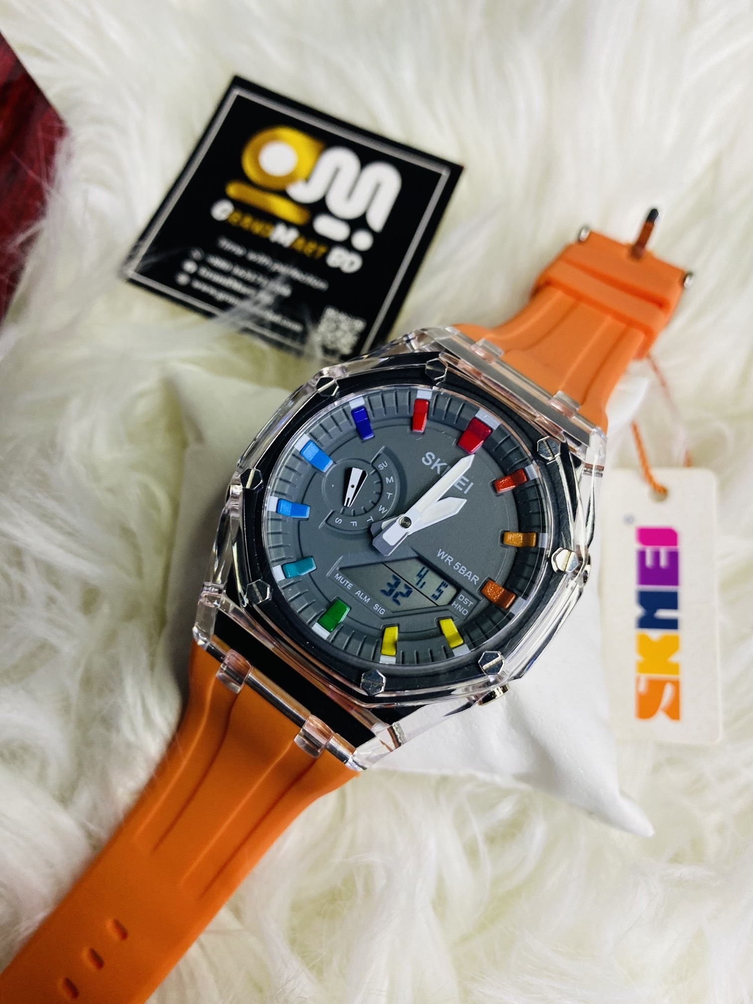 SKMEI 2100 Waterproof Countdown Stopwatch Led Light Electronic Movement Wristwatch_img_1