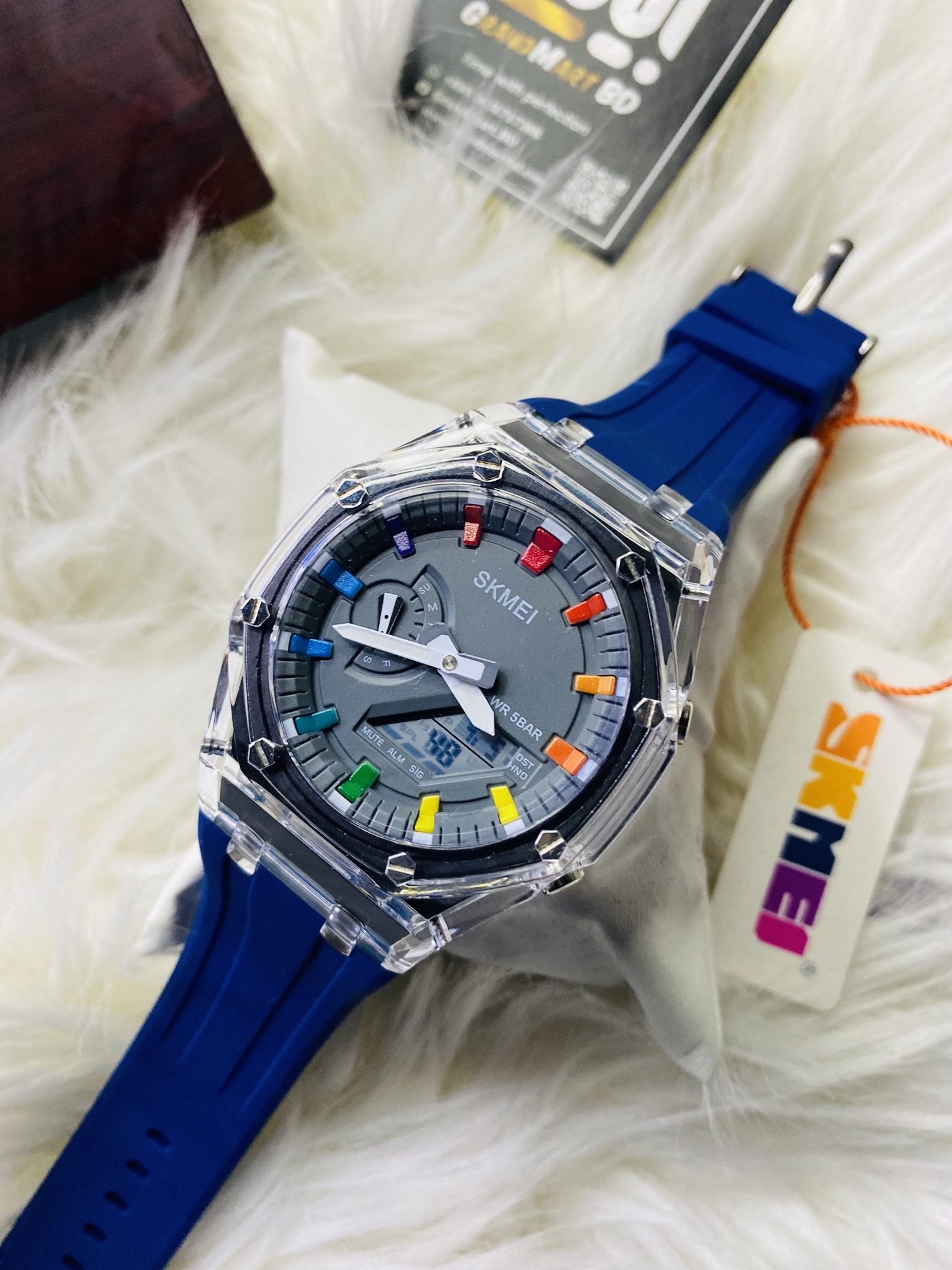 SKMEI 2100 Waterproof Countdown Stopwatch Led Light Electronic Movement Wristwatch