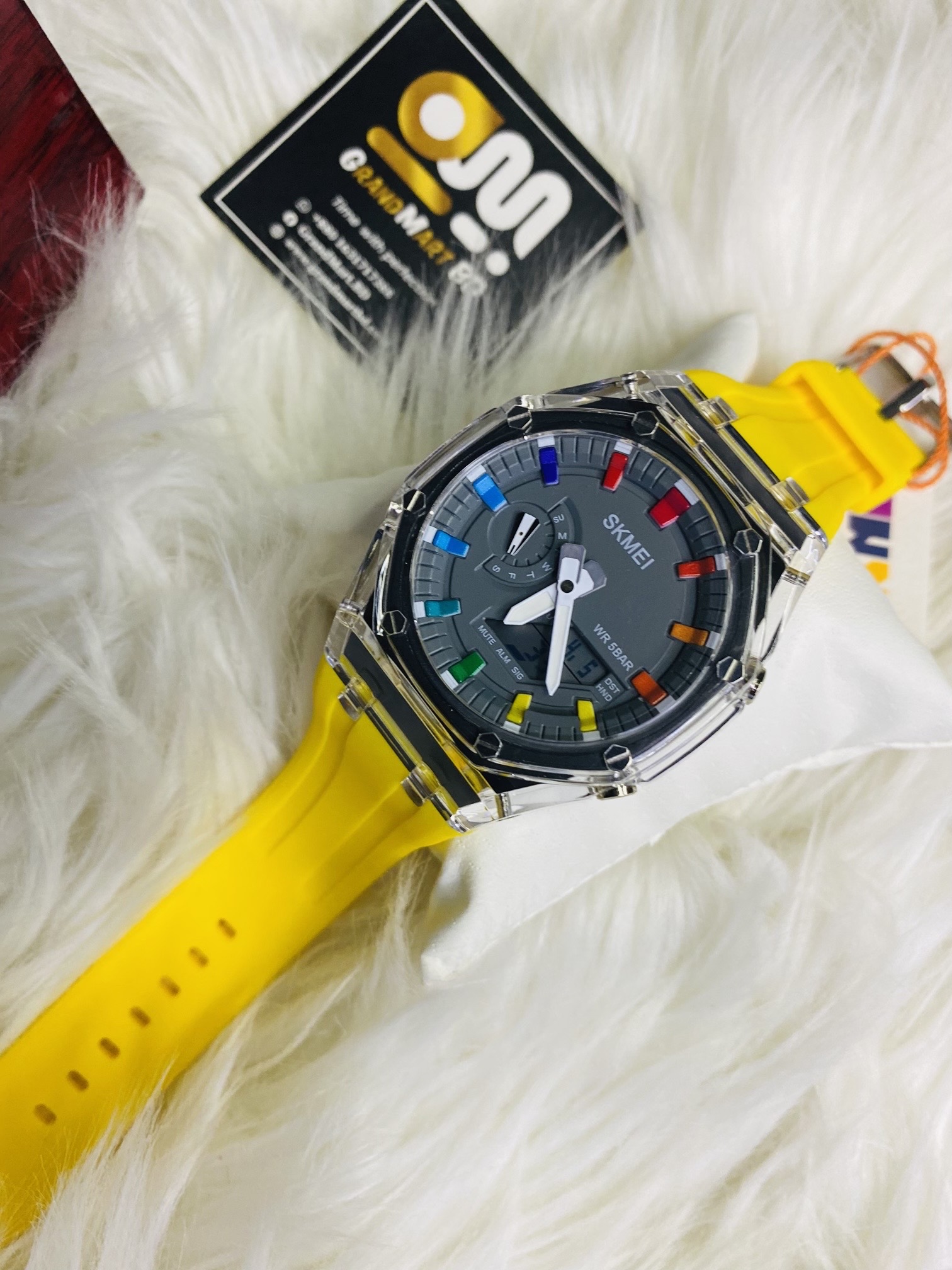 SKMEI 2100 Waterproof Countdown Stopwatch Led Light Electronic Movement Wristwatch_img_1