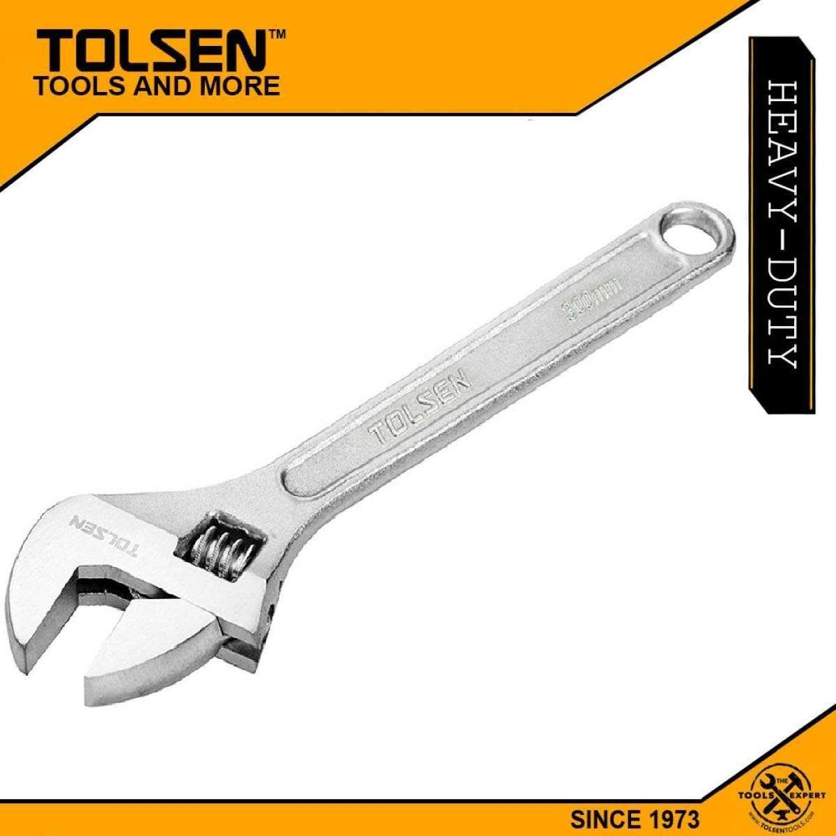 TOLSEN 15" Adjustable Wrench ( 375mm ) Nickle Chrome Finish, Professional Use Model 15005_img_1