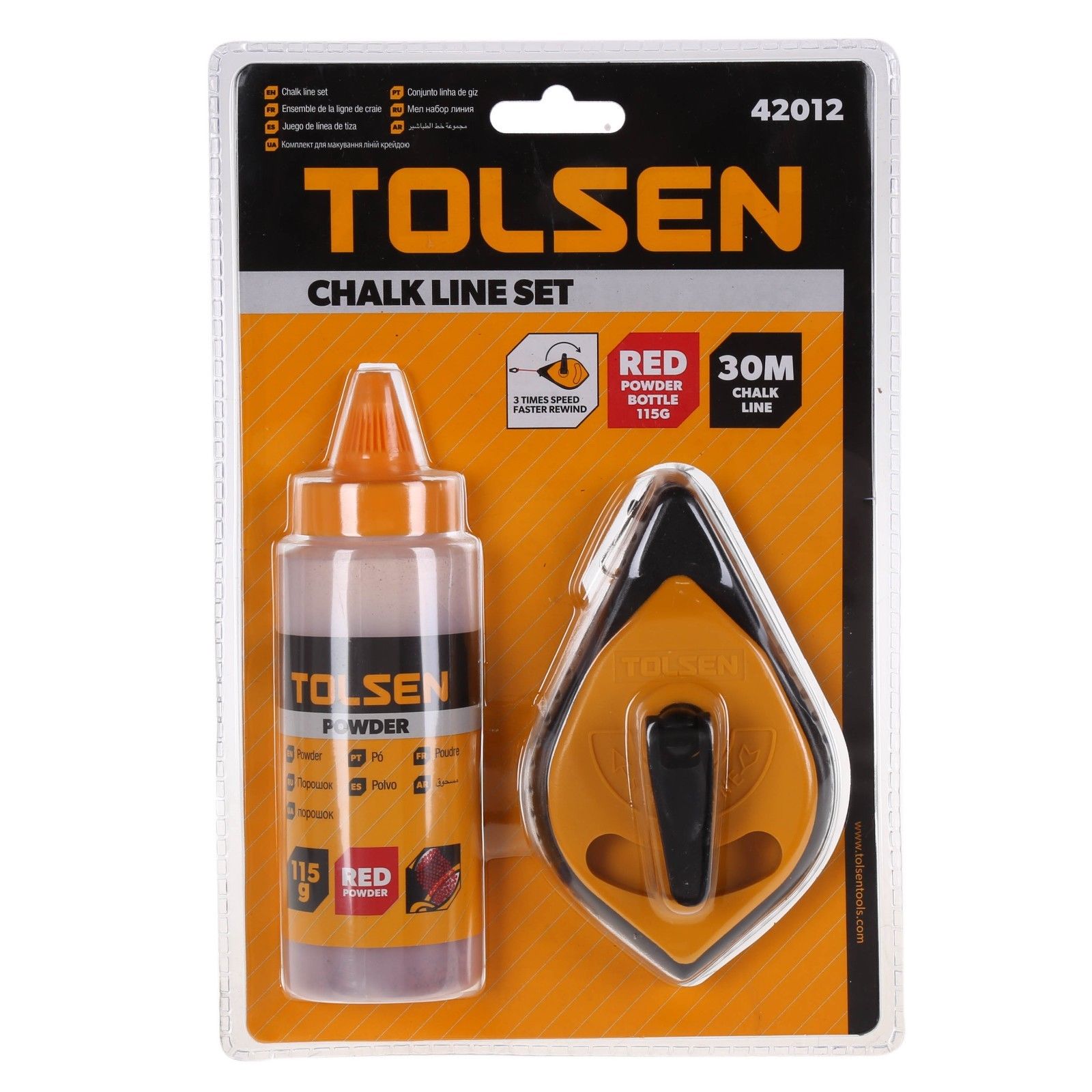 Tolsen Chalk Line Reel Set with Red Powder Bottle (30 Meters) Model:42012_img_1