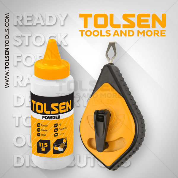 Tolsen Chalk Line Reel Set with Red Powder Bottle (30 Meters) Model:42012_img_3