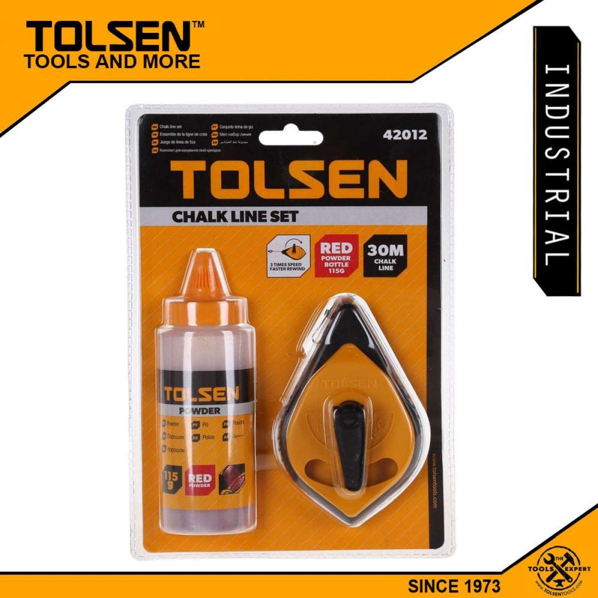 Tolsen Chalk Line Reel Set with Red Powder Bottle (30 Meters) Model:42012_img_4
