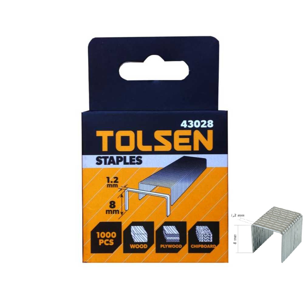 Tolsen 1000Pcs Staples Wire Refill (1.2 x 8mm ) Model: 43028_img_3