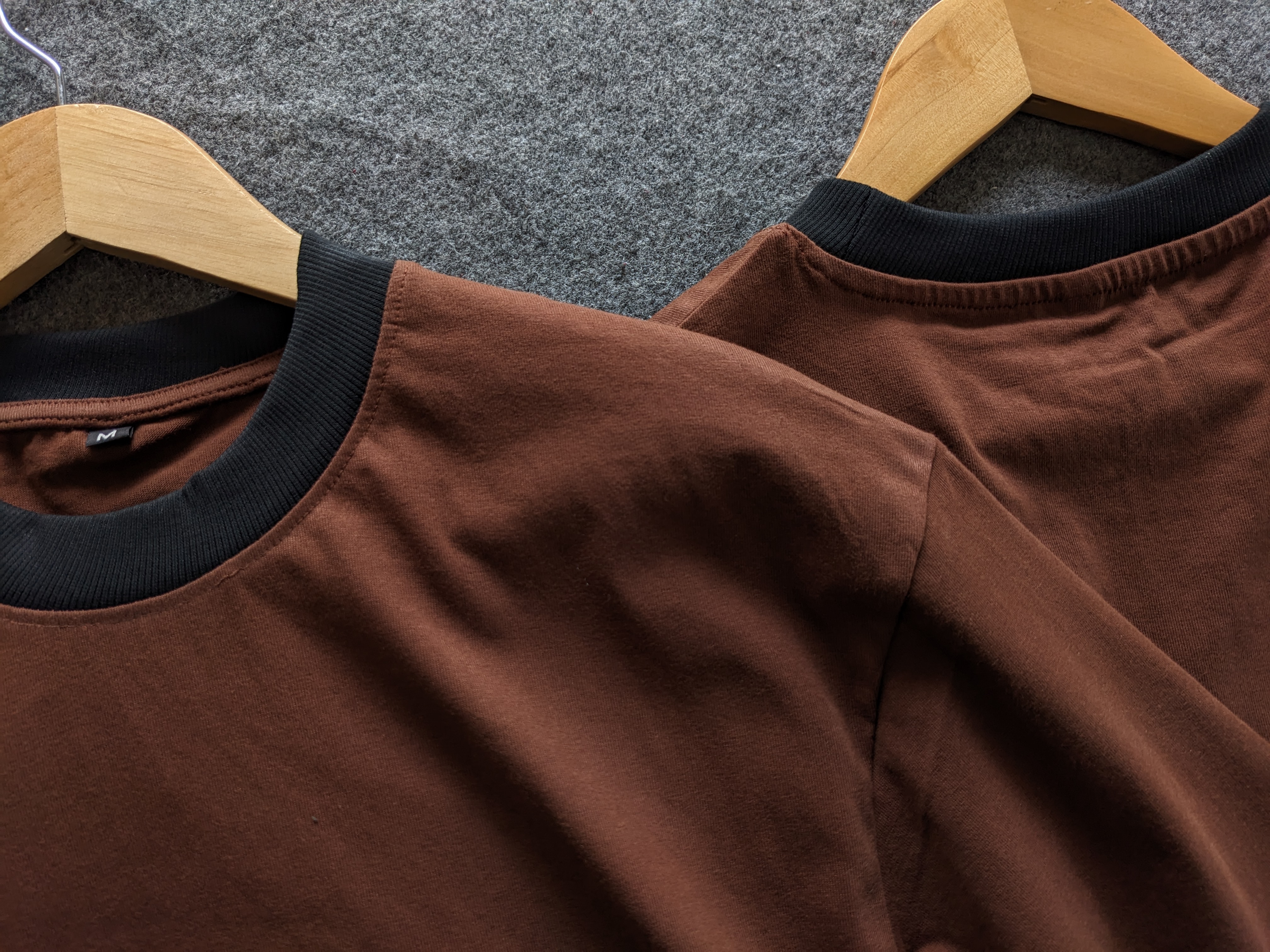 Brown Oversized t-shirt contrast rib_img_1