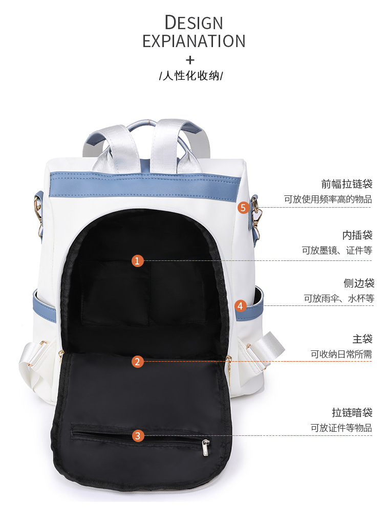 PU Leather Anti-theft Backpacks Casual School Bag_img_8