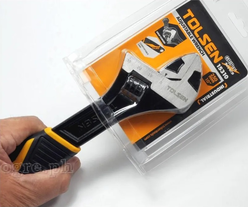 Tolsen 10" Adjustable Wrench Selai Wrench Industrial Gripro Series Model 15310_img_2