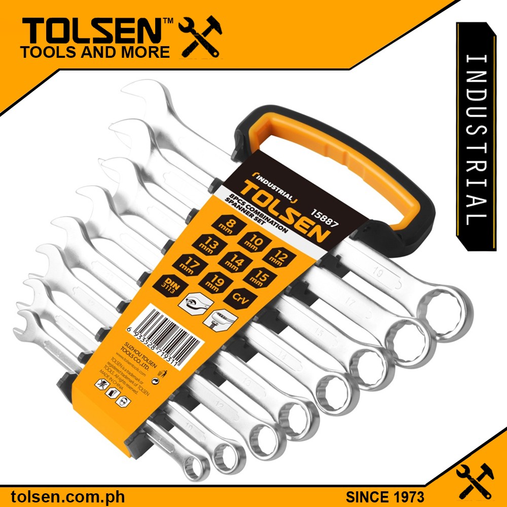 Tolsen 8Pcs Combination Spanner Set Model 15887
