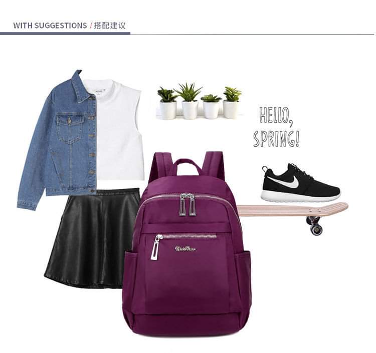 Nylon backpack durable wattetprouf casual soulder bag for smart girls_img_6