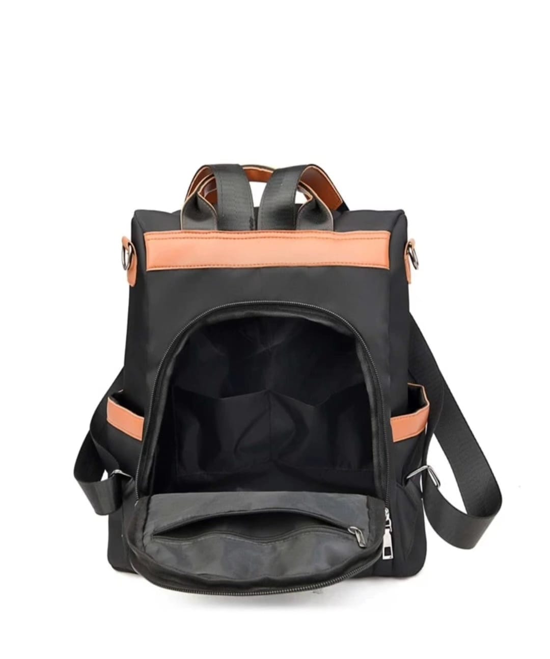 Women Nylon Zipper Backpack Multi-pocket Large Capacity School Bag_img_3