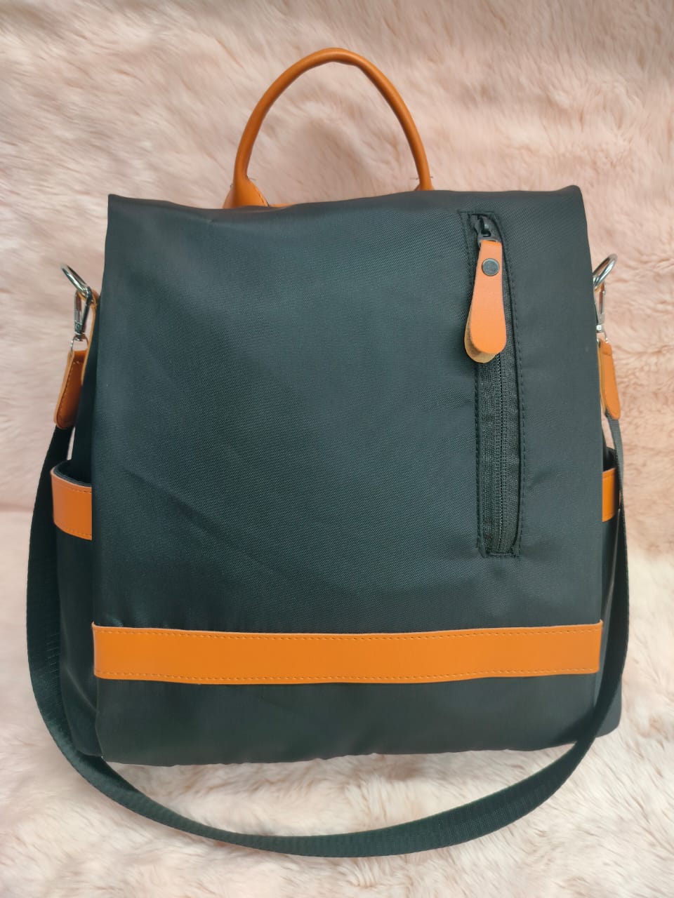 Women Nylon Zipper Backpack Multi-pocket Large Capacity School Bag_img_4