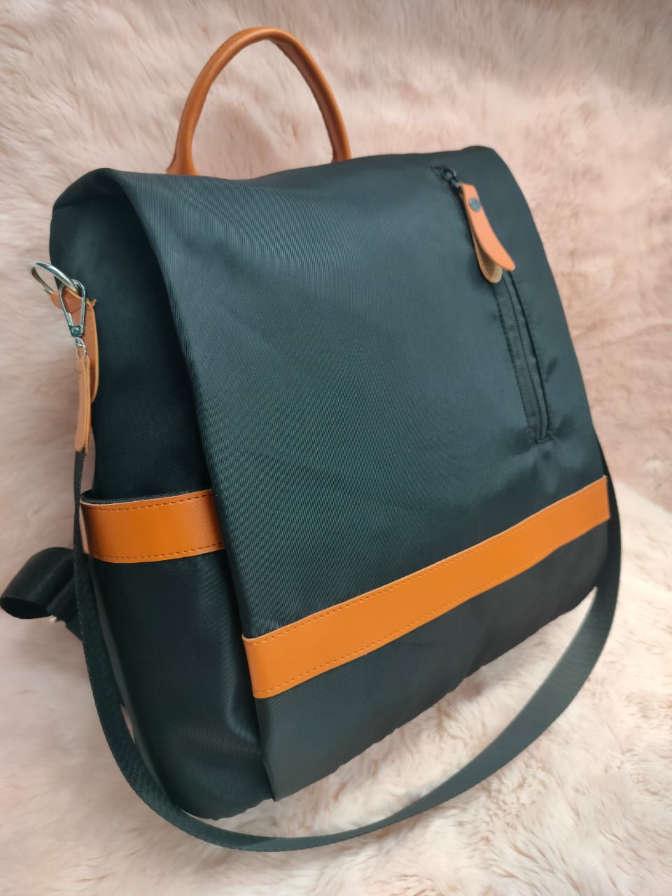 Women Nylon Zipper Backpack Multi-pocket Large Capacity School Bag_img_5