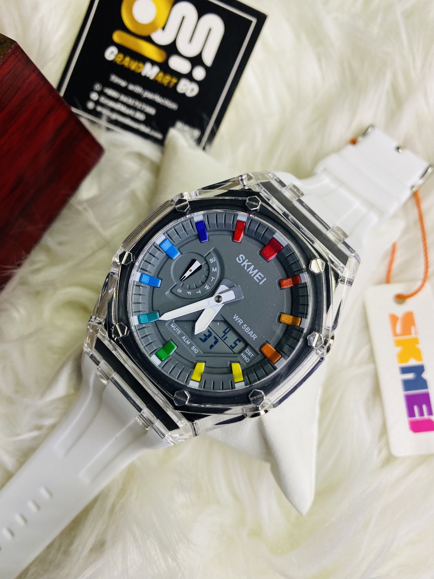 SKMEI 2100 Waterproof Countdown Stopwatch Led Light Electronic Movement Wristwatch_img_1