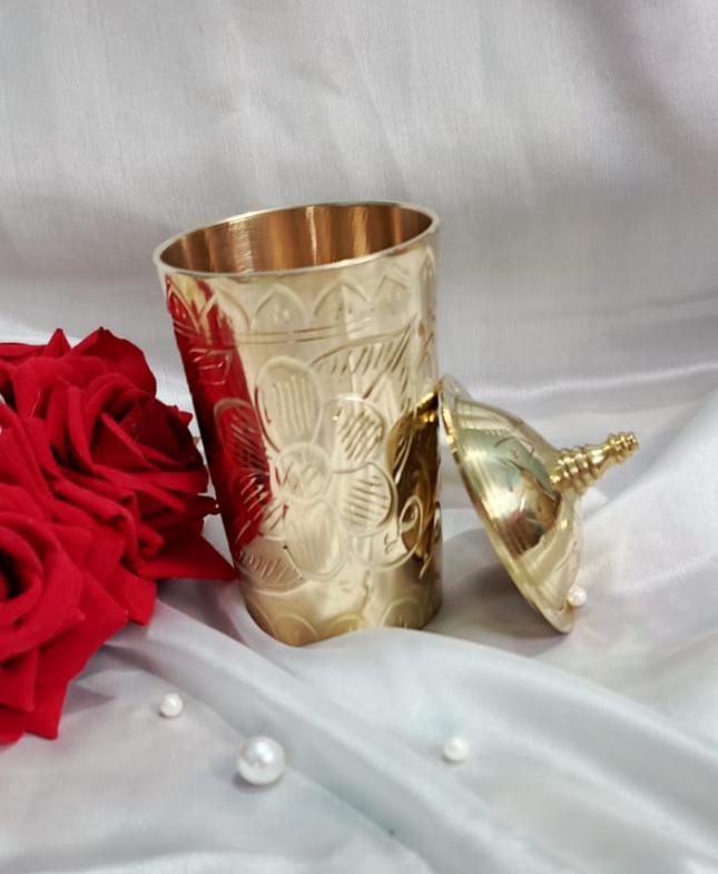 Brass Made Big Size Water Glass With Cover_img_1