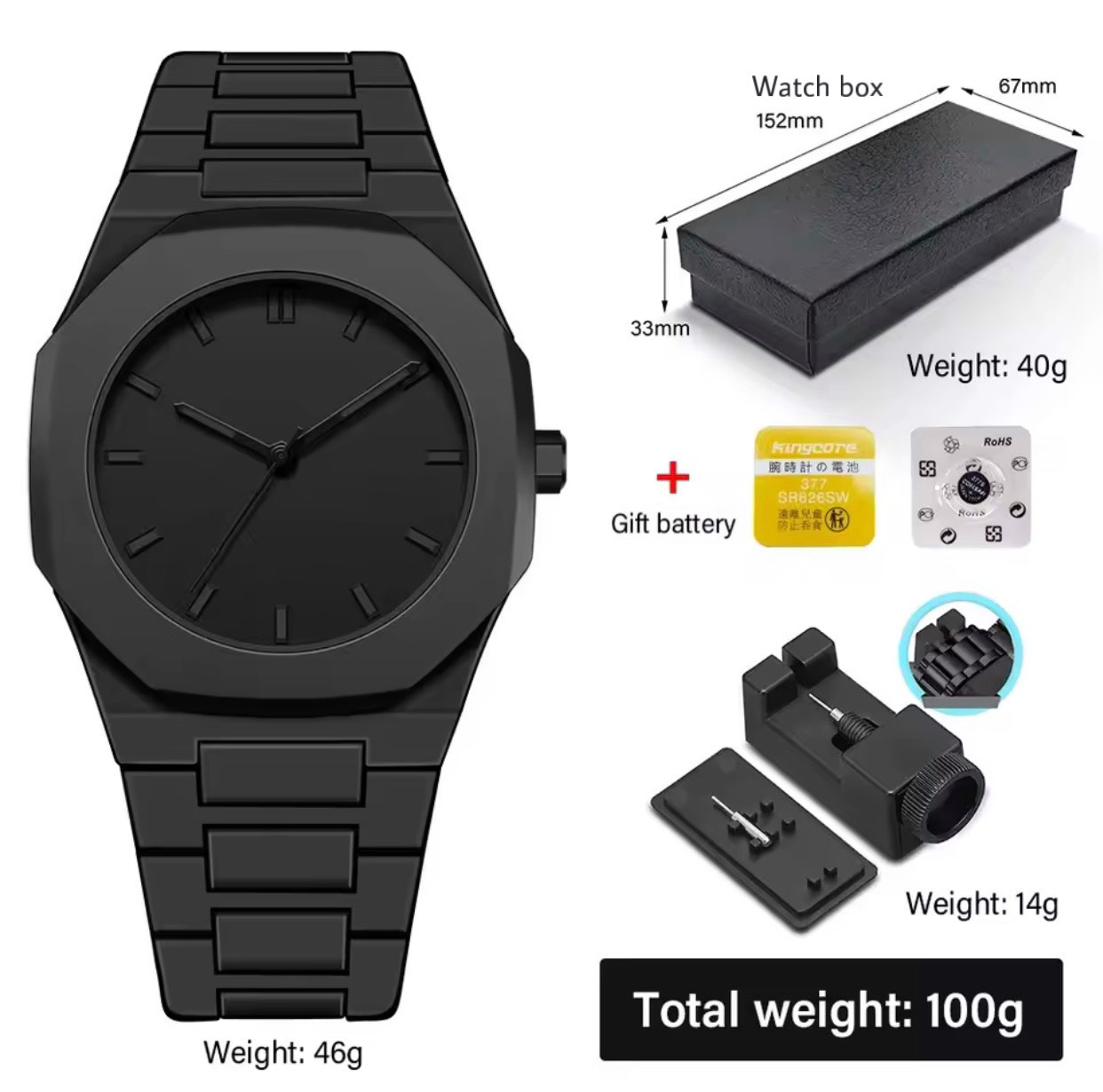 Polycarbon Plastic Lightweight Watch (ALL BLACK)_img_7
