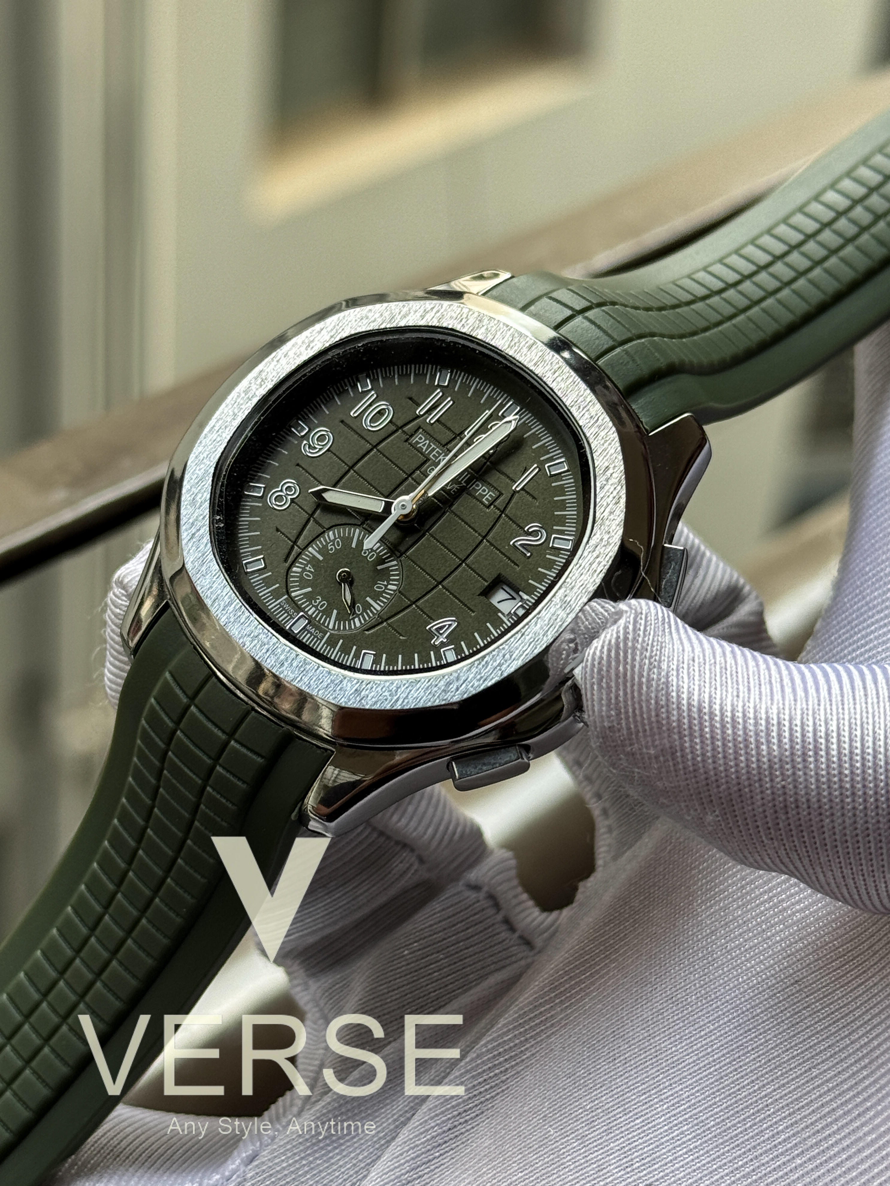 Patek Aquanaute green belt