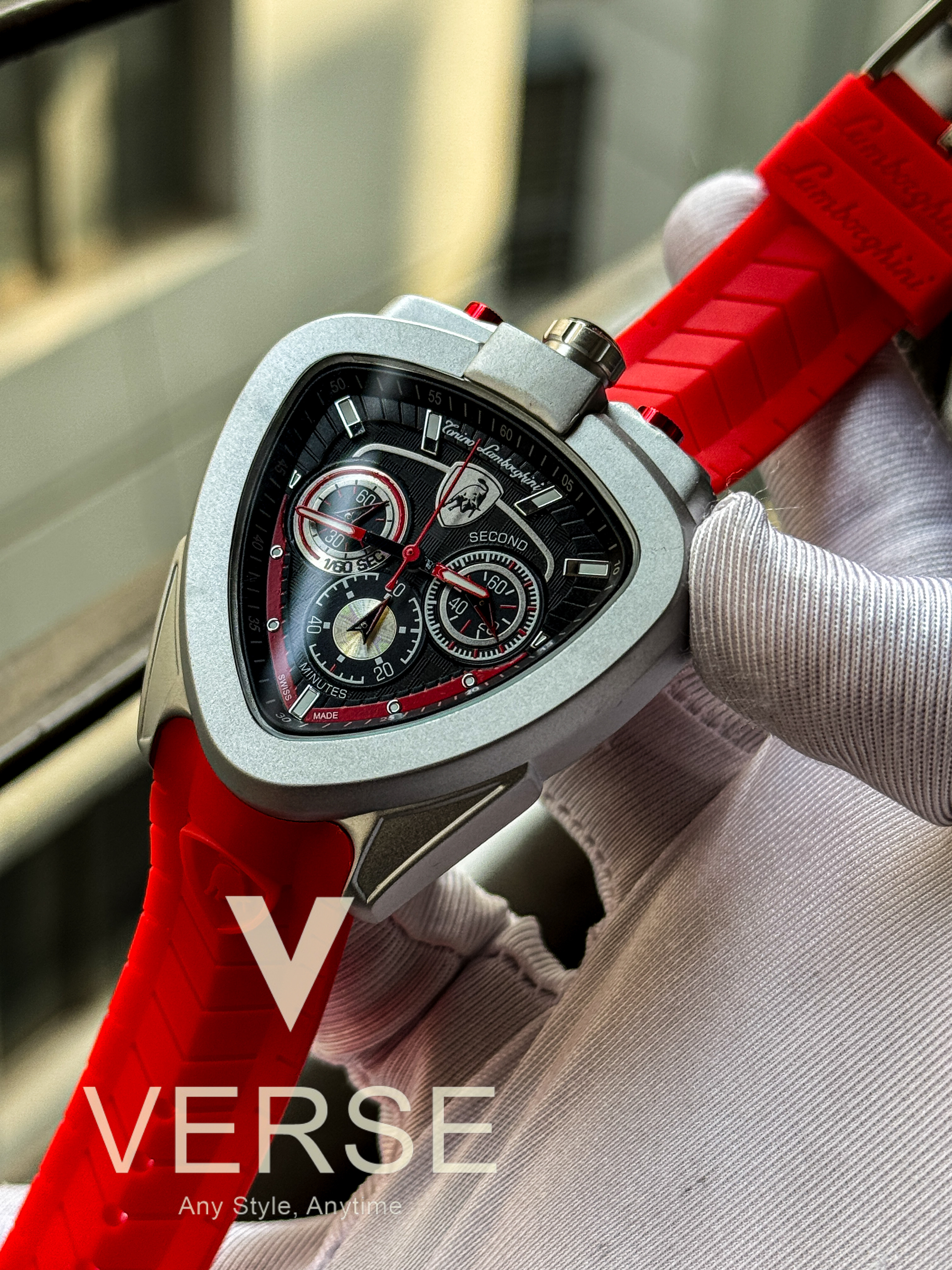 Lamborghini Red belt Red dial