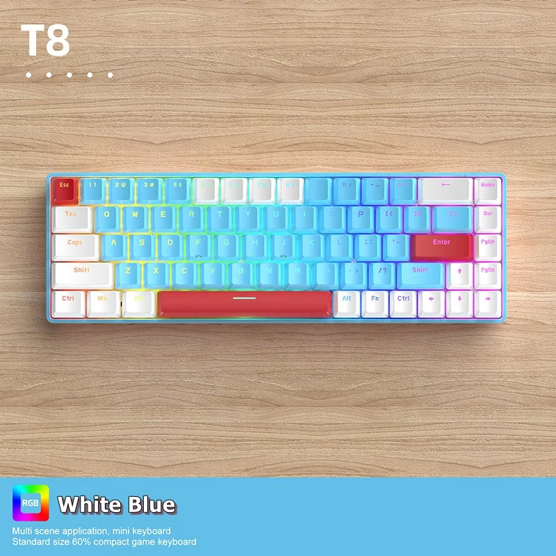 FreeWolf T8 Wired 65% Compact Gaming Mechanical Keyboard Red switch_img_0