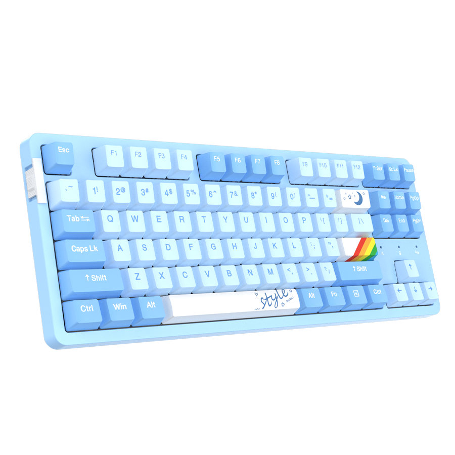 DAREU A87x PRO GASKET TRI-MODE HOT-SWAP 87-KEY RGB BACKLIT MECHANICAL GAMING KEYBOARD WITH VIOLET GOLD PRO / SKY V3 SWITCH_img_1