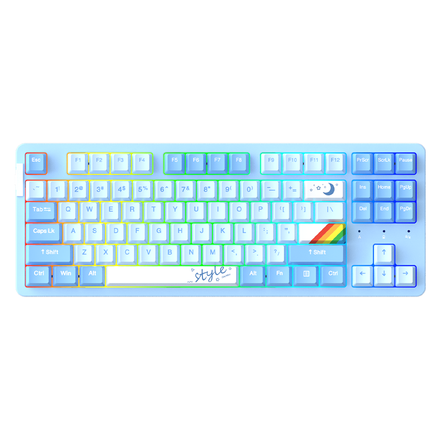 DAREU A87x PRO GASKET TRI-MODE HOT-SWAP 87-KEY RGB BACKLIT MECHANICAL GAMING KEYBOARD WITH VIOLET GOLD PRO / SKY V3 SWITCH_img_2