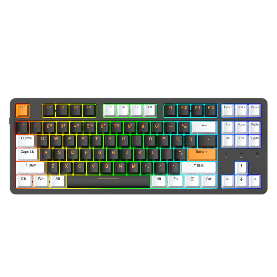 DAREU A87x PRO GASKET TRI-MODE HOT-SWAP 87-KEY RGB BACKLIT MECHANICAL GAMING KEYBOARD WITH VIOLET GOLD PRO / SKY V3 SWITCH_img_4